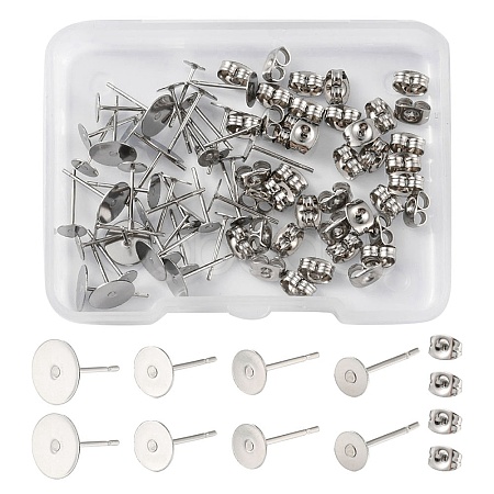 40Pcs 4 Size 304 Stainless Steel Stud Earring Findings STAS-YW0001-56-1