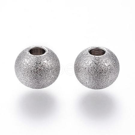 Tarnish Resistant 201 Stainless Steel Textured Beads STAS-P108-05P-1