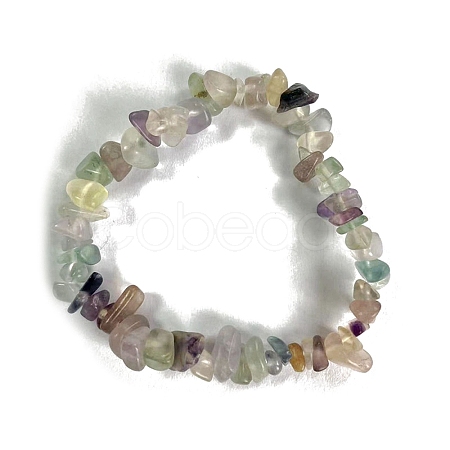 Natural Fluorite Stretch Bracelets PW-WG56138-04-1
