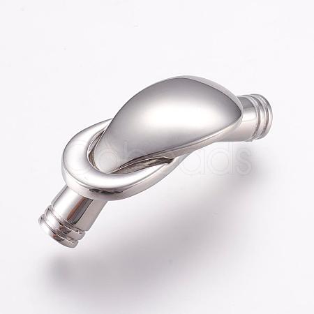Tarnish Resistant 304 Stainless Steel Magnetic Clasps with Glue-in Ends STAS-L189-10P-1