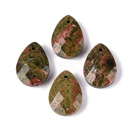 Natural Unakite Pendants G-N362-13O-1
