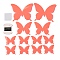 3D Plastic Luminous Wall Stickers, with Adhesive Tape, for Home Living Room Bedroom Wall Decorations, Butterfly, Tomato, 44~90x55~110x0.2mm, 12pcs/set