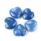 Dyed & Heated Natural Blue Aventurine Healing Stones, Heart Stones, Pocket Palm Stones for Reiki Balancing, 30x30mm