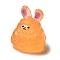 Luminous Resin Cute Little Rabbit Ornaments, Glow in the Dark, Micro Landscape Decoration, Orange, 25x22x19.5mm