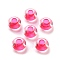 Transparent Acrylic European Beads, Large Hole Beads, Rondelle, Hot Pink, 14x8.5mm, Hole: 5.5mm, about 537pcs/500g