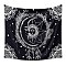 Polyester Tapestry Wall Hanging, Sun and Moon Psychedelic Wall Tapestry with Art Chakra Home Decorations for Bedroom Dorm Decor, Rectangle, Black, 1300x1500mm