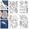 4 Sheets 11.6x8.2 Inch Stick and Stitch Embroidery Patterns, Non-woven Fabrics Water Soluble Embroidery Stabilizers, Turtle, 297x210mmm