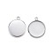 Tarnish Resistant 304 Stainless Steel Pendant Cabochon Settings, Plain Edge Bezel Cups, Flat Round, Stainless Steel Color, Tray: 14mm, 19x16x2mm, Hole: 2mm