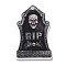 Halloween Themed Opaque Acrylic Pendants, Tombstone Charms, Black, 37.5~38x23.5~25.5x5mm, Hole: 2mm