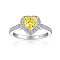 925 Sterling Silver Micro Pave Cubic Zirconia Plain Band Rings, Real Platinum Plated, Flat Round, Yellow, Inner Diameter: 17mm