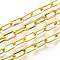 Unwelded Iron Paperclip Chains, Flat Oval, Drawn Elongated Cable Chains, with Spool, Golden, 10x5x1mm, about 82.02 Feet(25m)/roll