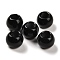 Natural Dyed & Heated Black Agate European Beads, Large Hole Beads, Round, 12x11mm, Hole: 5.5~6mm