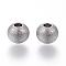 Tarnish Resistant 201 Stainless Steel Textured Beads, Round, Stainless Steel Color, 8x7mm, Hole: 3mm