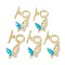 Rack Plating Brass Micro Pave Cubic Zirconia Toggle Clasps, with Synthetic Opal, Cadmium Free & Lead Free, Long-Lasting Plated, Real 18K Gold Plated, Butterfly, Butterfly, 40mm