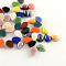 Pearlized Plated Opaque Glass Cabochons, teardrop, Mixed Color, 8x5x3.5mm