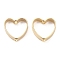 Rack Plating Brass Bead Frame, Cadmium Free & Lead Free, Heart, Real 24K Gold Plated, 9x9.5x3mm, Hole: 1.2mm