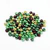 Choc-Mint Mix Pearlized Glass Pearl Beads HY-X006-6mm-04-2