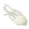Natural Clam Shell & Glass Pearl & Glass Seed Beaded Big Pendants PALLOY-MZ00298-01-4