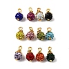 24Pcs 12 Colors Polymer Clay Rhinestone Beaded Pendants PALLOY-PH01793-1