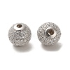 Rhodium Plated 925 Sterling Silver Micro Pave Cubic Zirconia Beads STER-H110-24C-01P-2