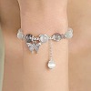 Butterfly Alloy & Cat Eye & Natural Moonstone Round Beaded Charm Bracelets for Women WG9D4EC-01-3