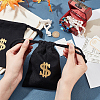 4Pcs 2 Colors Canvas Drawstring Bags ABAG-NB0001-69B-3