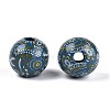 Bohemian Style Printed Schima Wood Beads WOOD-T032-31A-2