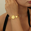 Brass Rhombus with Flat Round Link Chain Bracelets for Women GY9986-1-2