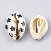 Printed Cowrie Shell Beads X-SHEL-S274-03F-2