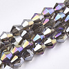 Electroplate Glass Beads Strands EGLA-Q118-6mm-B13-1