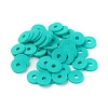 Flat Round Handmade Polymer Clay Beads CLAY-R067-8.0mm-34-4