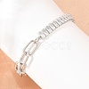 304 Stainless Steel Pave Clear Cubic Zirconia Link Bracelets BJEW-D460-10P-3