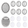 10Pcs 2 Styles Vintage Alloy Brooch Cabochon Bezel Settings FIND-YW0009-91-1