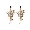 Bohemian Style Alloy & Leopard Print Cloth Stud Earrings FS-WG62249-01-2