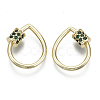 Brass Micro Pave Cubic Zirconia Screw Carabiner Lock Charms KK-R136-069A-NF-2
