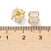 Brass Pave Cubic Zirconia Beads KK-H532-21C-G-2