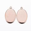 304 Stainless Steel Pendant Cabochon Settings STAS-H378-06-2
