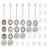 DIY Blank Oval Alloy Pendant Decoration Making Kits HJEW-FH00001-1