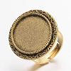 Vintage Adjustable Iron Finger Ring Components Alloy Cabochon Bezel Settings PALLOY-Q300-04AG-NR-2