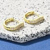 Brass Clear Cubic Zirconia Hoop Earrings EJEW-M047-16G-2