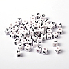 Chunky Letter Acrylic Cube Beads for Kids Jewelry X-PL37C9447-1
