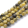 Natural Yellow Turquoise(Jasper) Beads Strands X-G-R345-6mm-44-1