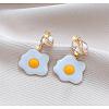 Alloy Enamel Clip-on Earrings WG18758-08-1