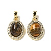 Natural Tiger Eye Pendants KK-R210-24G-1