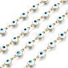 3.28 Feet Handmade Enamel Link Chains X-STAS-I154-02G-3