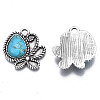 Synthetic Turquoise Pendants Settings for Enamel PALLOY-N157-030-3