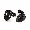 Halloween Skull with Flower 304 Stainless Steel Stud Earrings for Women EJEW-B019-05EB-2