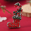 Christmas Theme Zinc Alloy Rhinestone Brooches for Backpack Clothes LK8386-12-1