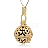 Golden Tone Brass Hollow Round Cage Pendants KK-J232-08G-2