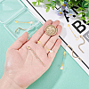 8Pcs 2 Style Brass Ear Nuts with Crystal Rhinestone Tassel KK-SC0003-14-3